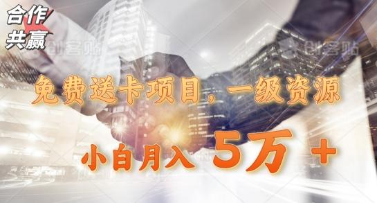 免费送卡项目，一级资源，小白月入5万+-网创资源