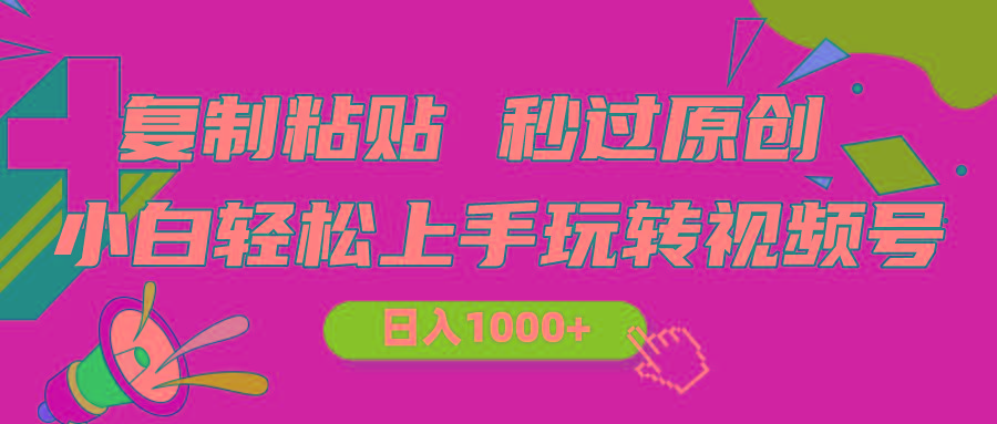 视频号新玩法 小白可上手 日入1000+-网创资源