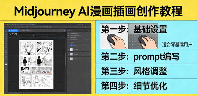 利用Midjourney AI人工智能轻松创作漫画插画教程，零基础创作完整漫画插画-网创资源