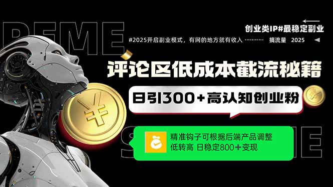 评论区低成本引流秘籍，精准钩子直击用户，单账号日增300+创业粉，日稳…-网创资源