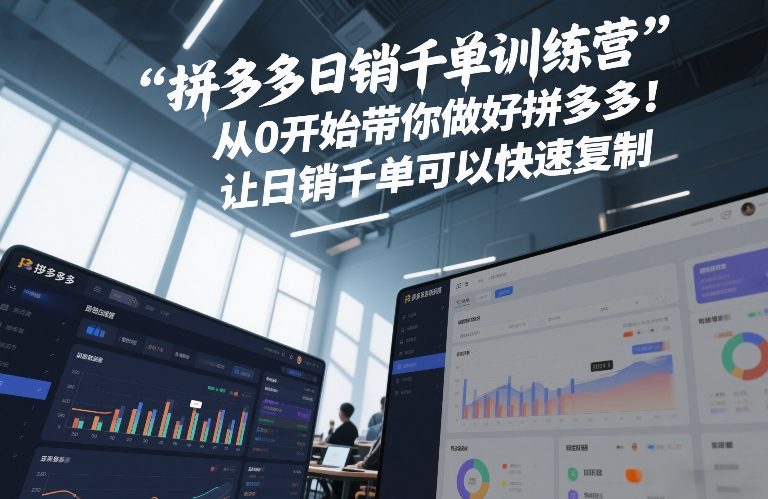拼多多日销千单训练营，从0开始带你做好拼多多，让日销千单可以快速复制(更新26年2月)-网创资源