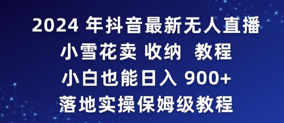 2024年抖音最新无人直播小雪花卖收纳教程，小白也能日入900+落地实操保姆级教程【揭秘】-网创资源