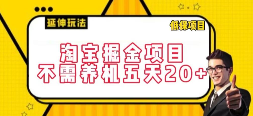 淘宝掘金项目，不需养机，五天20+，每天只需要花三四个小时【揭秘】-网创资源