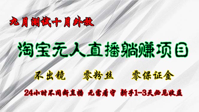 淘宝无人直播最新玩法，九月测试十月外放，不出镜零粉丝零保证金，24小…-网创资源