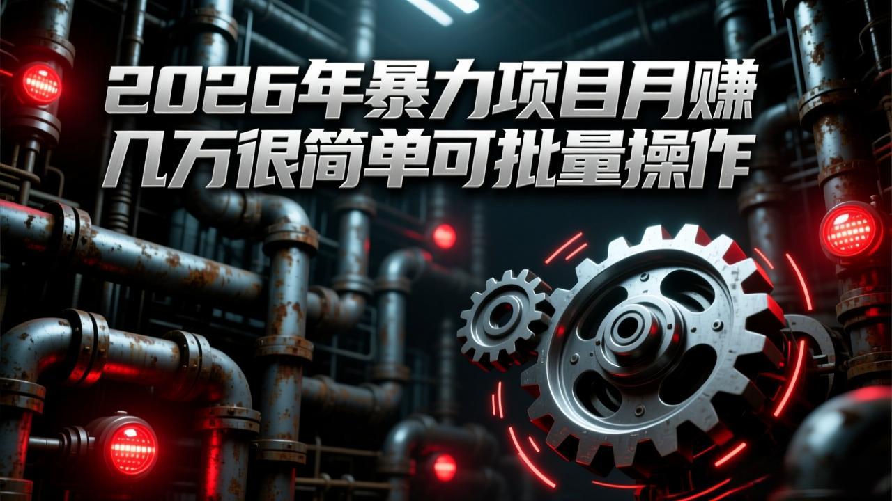 2026年暴力项目月赚几万很简单可批量操作，成本低，利润大-网创资源