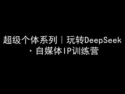 超级个体系列，玩转DeepSeek·自媒体IP训练营，deepseek教程-网创资源